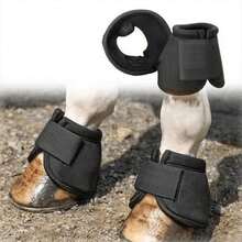 (Sold In Pairs) Professional Nylon Horse Care Boots, Black Horse Boots, Prevent Excessive Injury, Easy To Put On And Care For