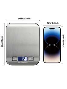 Kitchen Electronic Scale, 10kg Capacity, High-Precision Food Scale, Stainless Steel Weighing Pan, With Tare Function And Multiple Unit Conversions, Suitable For Cooking And Baking. The Scale Surface Has A Blue Protective Film, Which Must Be Removed Before Use. Battery Powered (Batteries Not Included).