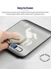 Kitchen Electronic Scale, 10kg Capacity, High-Precision Food Scale, Stainless Steel Weighing Pan, With Tare Function And Multiple Unit Conversions, Suitable For Cooking And Baking. The Scale Surface Has A Blue Protective Film, Which Must Be Removed Before Use. Battery Powered (Batteries Not Included).