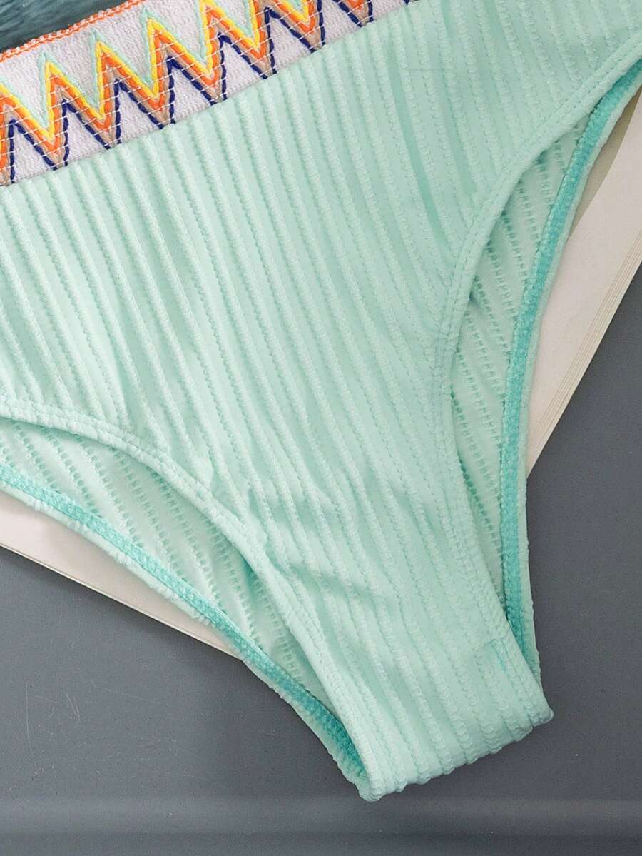 Ženski Patchwork Bandeau Bikini Set
