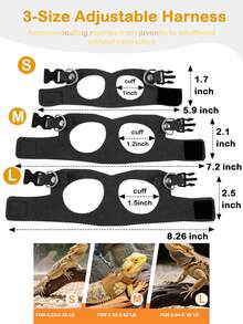 3pcs Adjustable Soft Leather Animal Harness & Leash Set, Suitable For Lizards, Squirrels, Mice And Other Reptiles, Easy On/Off Design, Soft Leather Reptile Outdoor Training Vest With Leash, Essential For Lizard Training And Walking To Prevent Escape