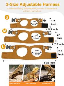 3pcs Adjustable Soft Leather Animal Harness & Leash Set, Suitable For Lizards, Squirrels, Mice And Other Reptiles, Easy On/Off Design, Soft Leather Reptile Outdoor Training Vest With Leash, Essential For Lizard Training And Walking To Prevent Escape