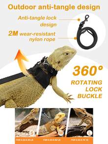 3pcs Adjustable Soft Leather Animal Harness & Leash Set, Suitable For Lizards, Squirrels, Mice And Other Reptiles, Easy On/Off Design, Soft Leather Reptile Outdoor Training Vest With Leash, Essential For Lizard Training And Walking To Prevent Escape