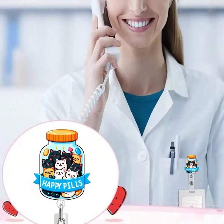 Akrilni držač za ID bedž - 2D crtani dizajn medicinske sestre