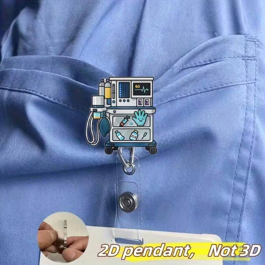 Akrilni držač za ID bedž - 2D crtani dizajn medicinske sestre