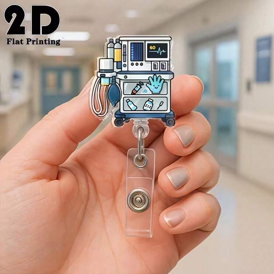Akrilni držač za ID bedž - 2D crtani dizajn medicinske sestre