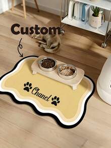 Customizable Quick-Drying Pet Food Bowl Mat