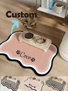 Customizable Quick-Drying Pet Food Bowl Mat