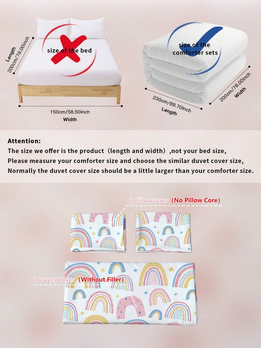 Blissful set posteljine od 3 komada sa HD digitalnim printom