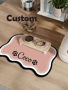 Customizable Quick-Drying Pet Food Bowl Mat