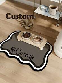 Customizable Quick-Drying Pet Food Bowl Mat