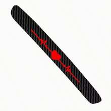 Heart-Shaped Heartbeat Pattern Brake Light Sticker, Electrocardiogram Tail Light Sticker, 3D Carbon Fiber Matte Finish, Adds Eye-Catching Safety Markings To Vehicles