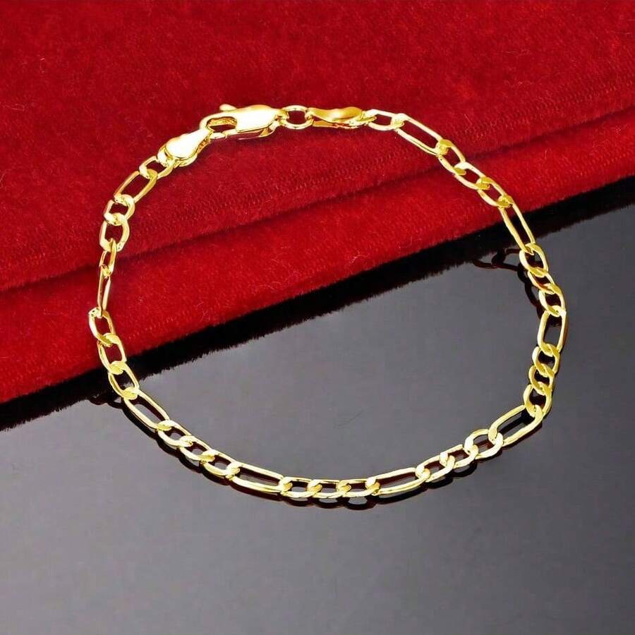 Narukvica sa Figaro lancem od 925 sterling srebra pozlaćenog 18K zlata