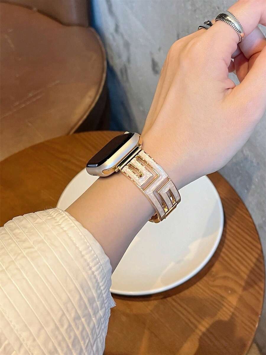 Ženska narukvica za sat od nerđajućeg čelika i kože, kompatibilna sa Apple Watch 42mm, 38mm, 40mm, 41mm, 44mm, 45mm, 46mm, 49mm