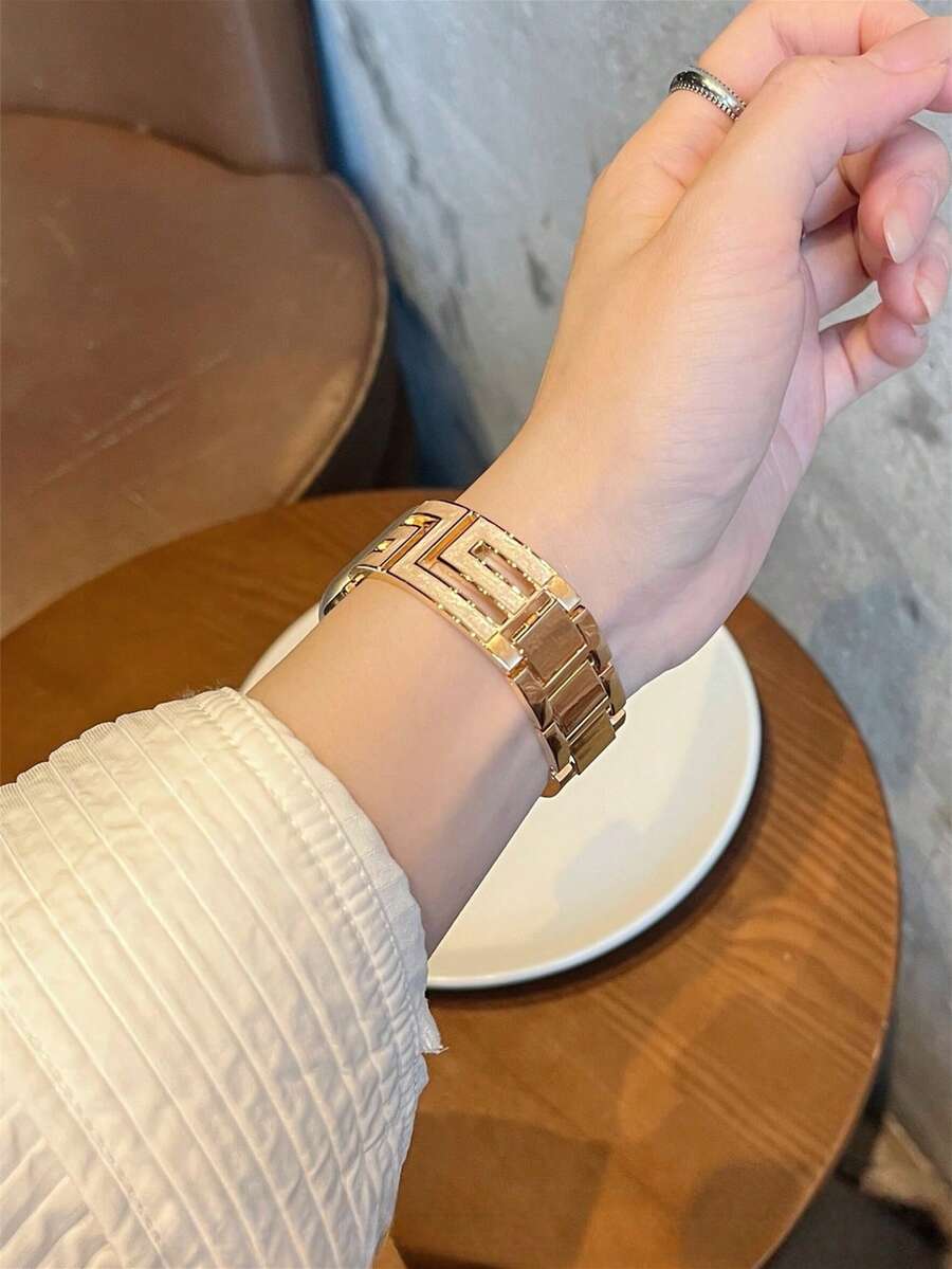 Ženska narukvica za sat od nerđajućeg čelika i kože, kompatibilna sa Apple Watch 42mm, 38mm, 40mm, 41mm, 44mm, 45mm, 46mm, 49mm