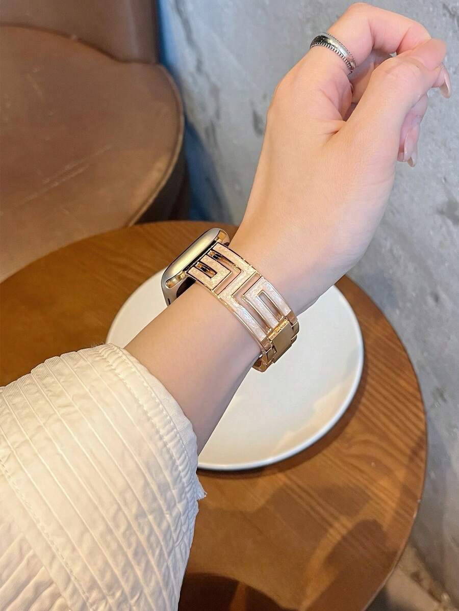 Ženska narukvica za sat od nerđajućeg čelika i kože, kompatibilna sa Apple Watch 42mm, 38mm, 40mm, 41mm, 44mm, 45mm, 46mm, 49mm
