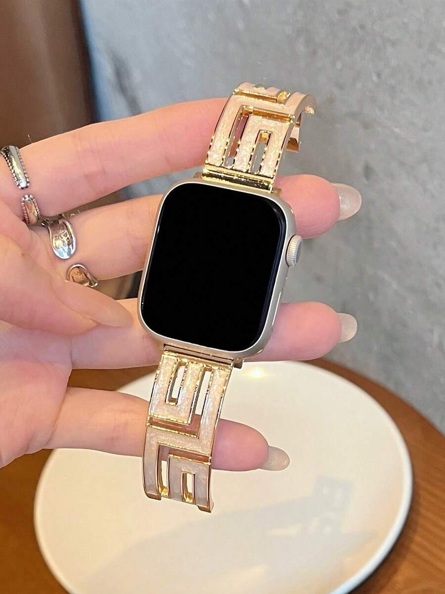 Ženska narukvica za sat od nerđajućeg čelika i kože, kompatibilna sa Apple Watch 42mm, 38mm, 40mm, 41mm, 44mm, 45mm, 46mm, 49mm