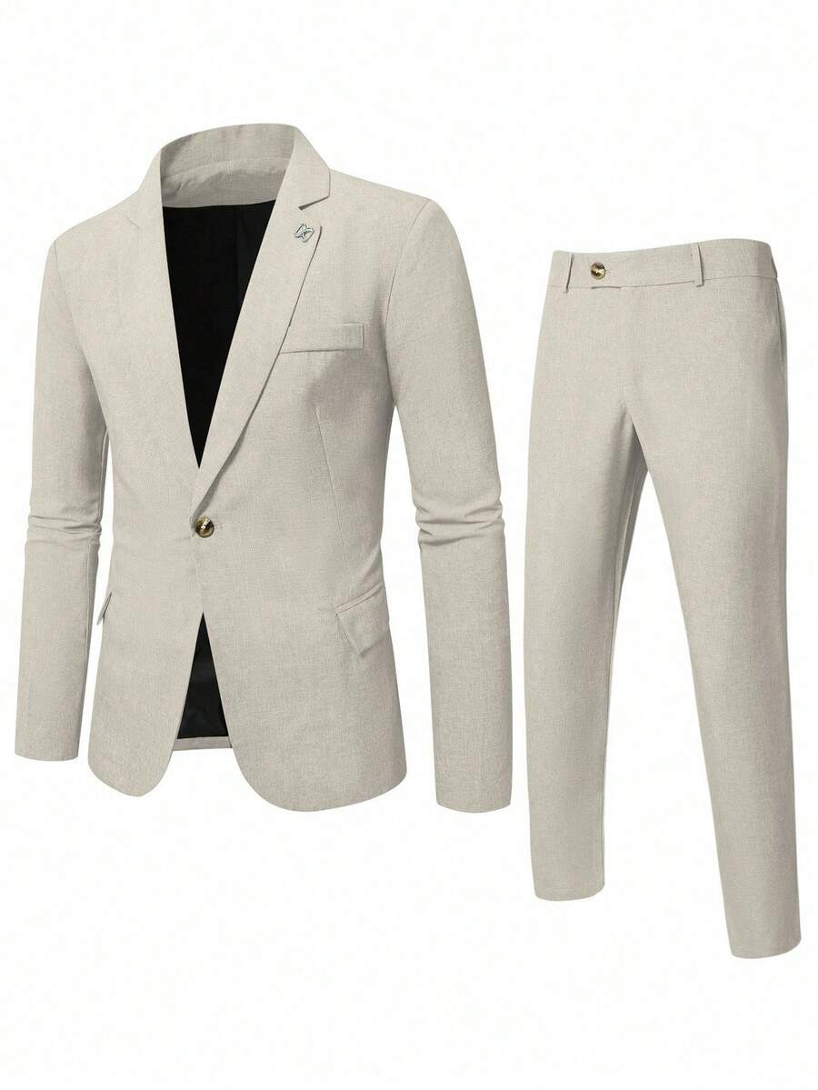 Muški set sako sa prugastim printom  i pantalona za odelo