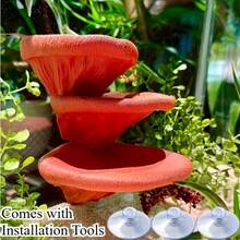 Suction Cup Mushroom Rack Climbing Platform, Multi-Layer Climbing Perch, Lizard Frog Sunbathing Platform, Aquarium Fish Play Area Decor, Reptile Hiding Habitat, Pet Terrarium Landscaping, Suitable For Geckos, Turtles, Frogs, Lizards