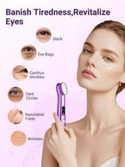 Teckwe Rechargeable Eye Massager Pen, Facial Massage Device - Eye Lifting Stick, With Heating, Warm, Vibration, Skin Tightening, Relieving Eye Fatigue, Puffiness, Dark Circles, Bags Functions, Absorbs Beauty Tools