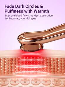 Teckwe Rechargeable Eye Massager Pen, Facial Massage Device - Eye Lifting Stick, With Heating, Warm, Vibration, Skin Tightening, Relieving Eye Fatigue, Puffiness, Dark Circles, Bags Functions, Absorbs Beauty Tools