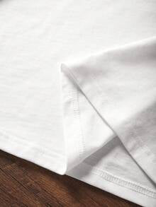 SHEIN Women's Letter & Leopard Print Casual Round Neck Short Sleeve T-Shirt, Summer