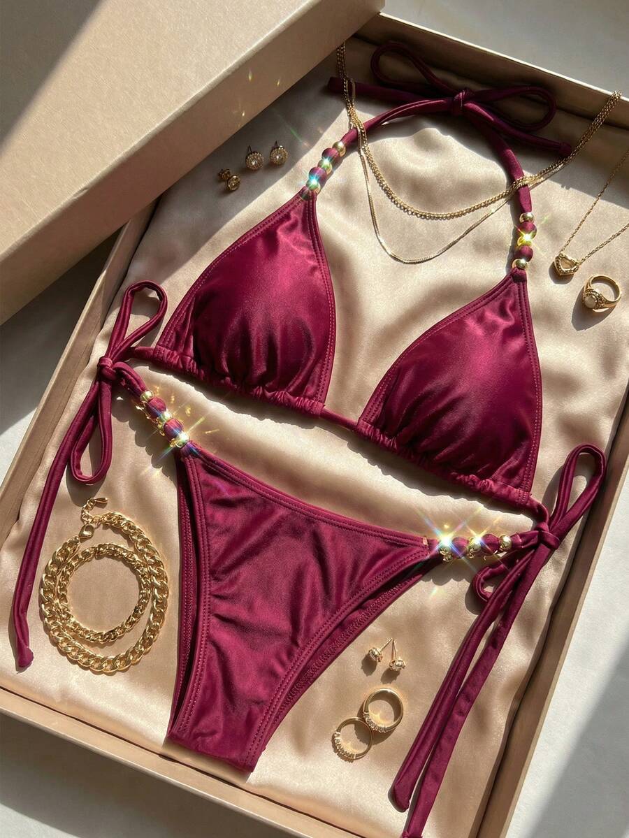 Ženski bikini Chiccia u roza zlatnoj boji