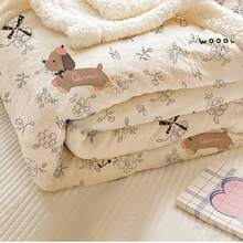 Milk Velvet Warm Blanket, Thick Flannel Throw Blanket, Double-Sided Plush Blanket For Office Nap, Home Sofa Use In Winter