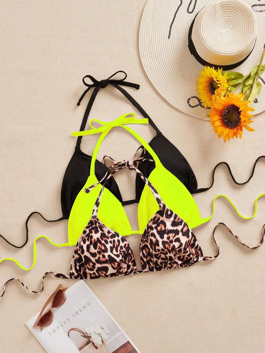 Ženski bikini set od 3 dela plus size,višebojni