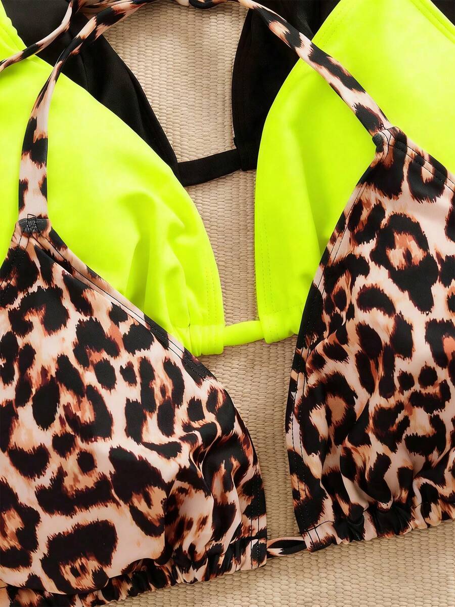 Ženski bikini set od 3 dela plus size,višebojni