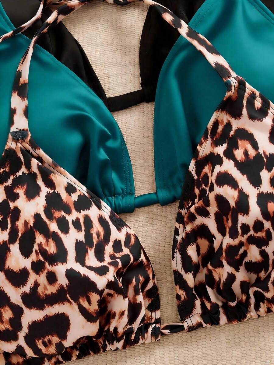 Ženski bikini set od 3 dela plus size,višebojni