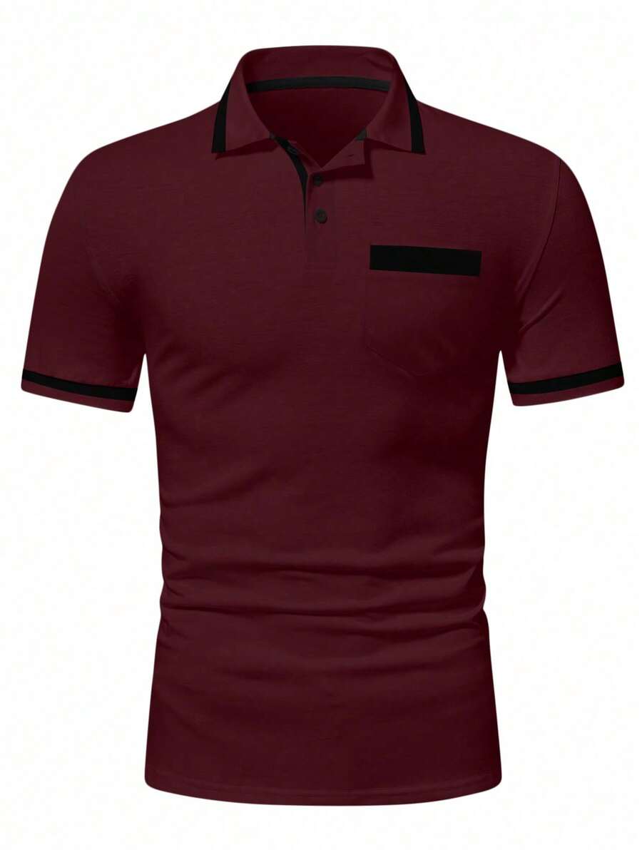 Muška formalna polo majica od pamuka sa kontrastnim detaljima