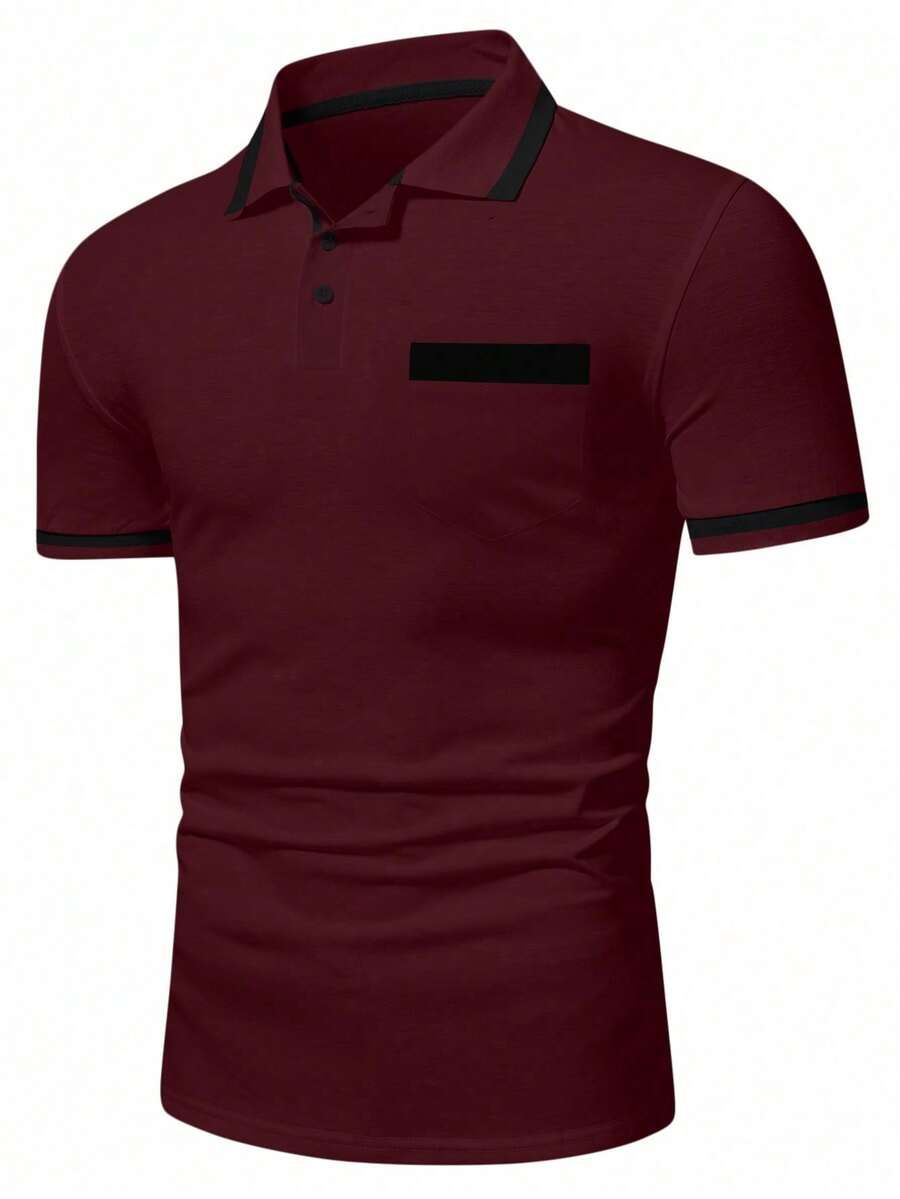 Muška formalna polo majica od pamuka sa kontrastnim detaljima