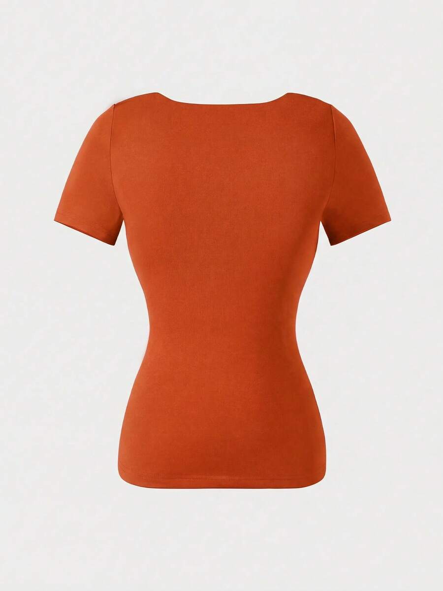 Casual Elegant Majica Kratkih Rukava sa Okruglim Izrezom