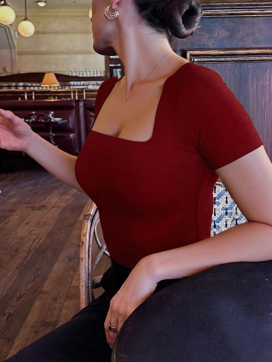Casual Elegant Majica Kratkih Rukava sa Okruglim Izrezom