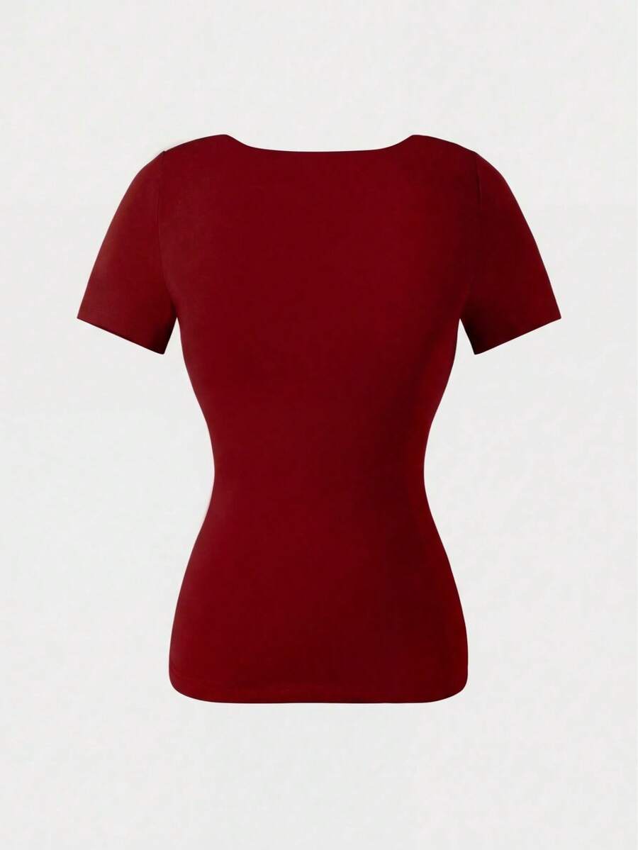 Casual Elegant Majica Kratkih Rukava sa Okruglim Izrezom