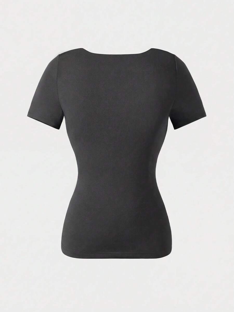 Casual Elegant Majica Kratkih Rukava sa Okruglim Izrezom