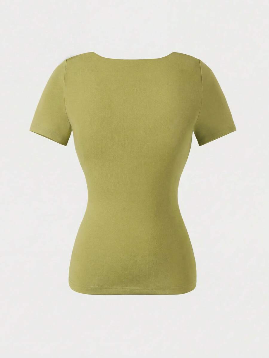 Casual Elegant Majica Kratkih Rukava sa Okruglim Izrezom