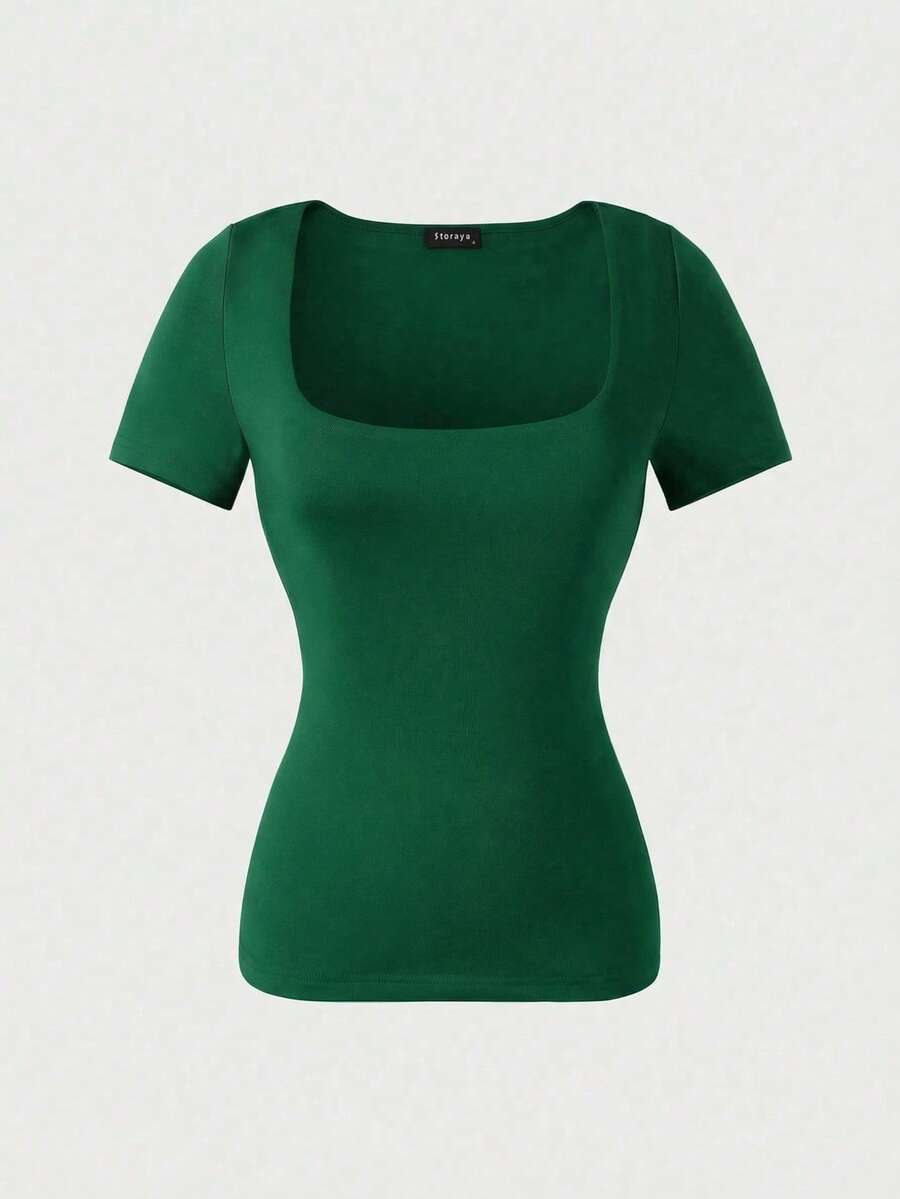 Casual Elegant Majica Kratkih Rukava sa Okruglim Izrezom