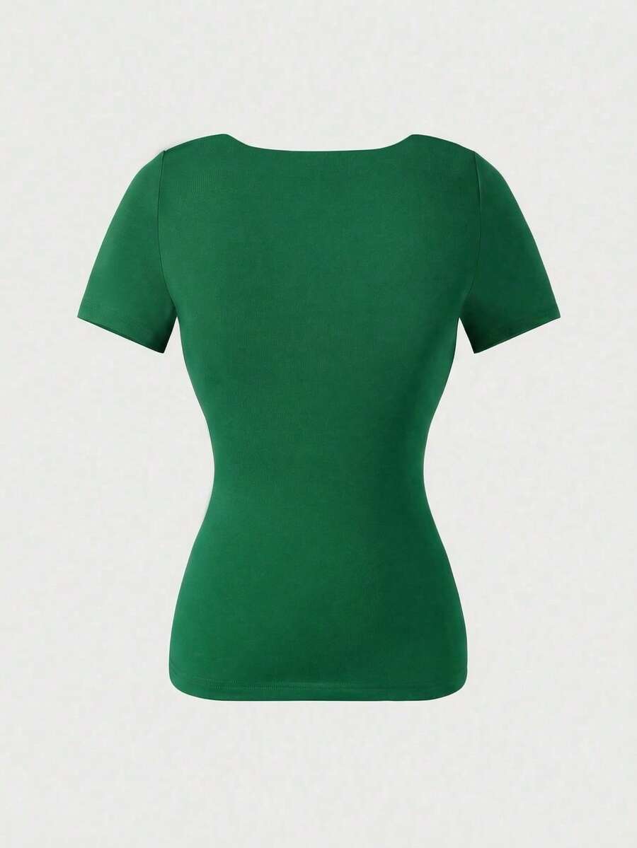 Casual Elegant Majica Kratkih Rukava sa Okruglim Izrezom
