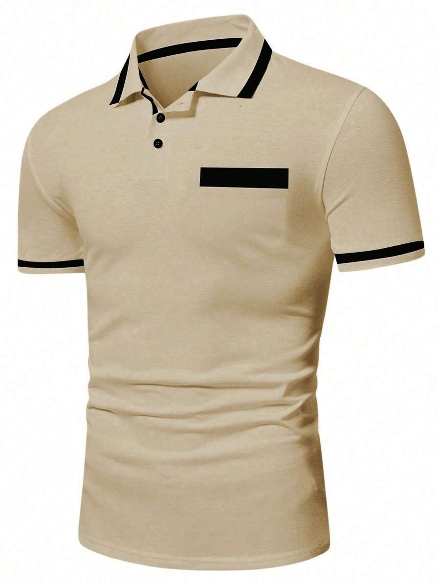 Muška formalna polo majica od pamuka sa kontrastnim detaljima