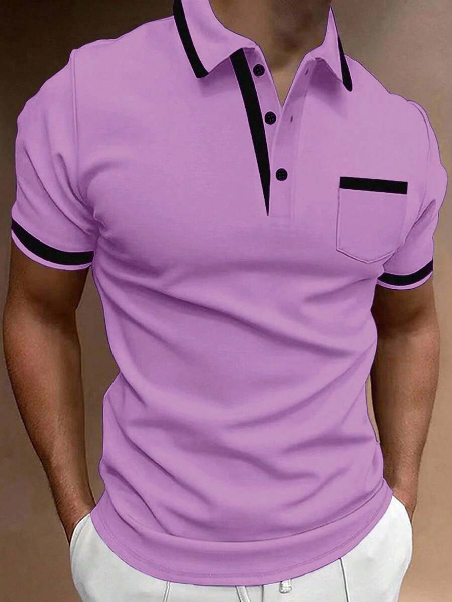 Muška formalna polo majica od pamuka sa kontrastnim detaljima