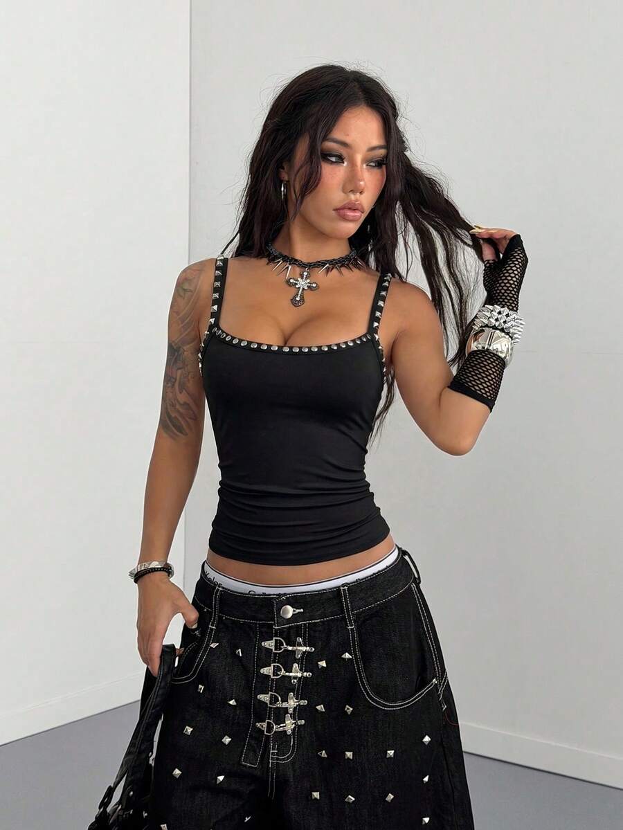 Streetwear Crni Top  Uski Kroj