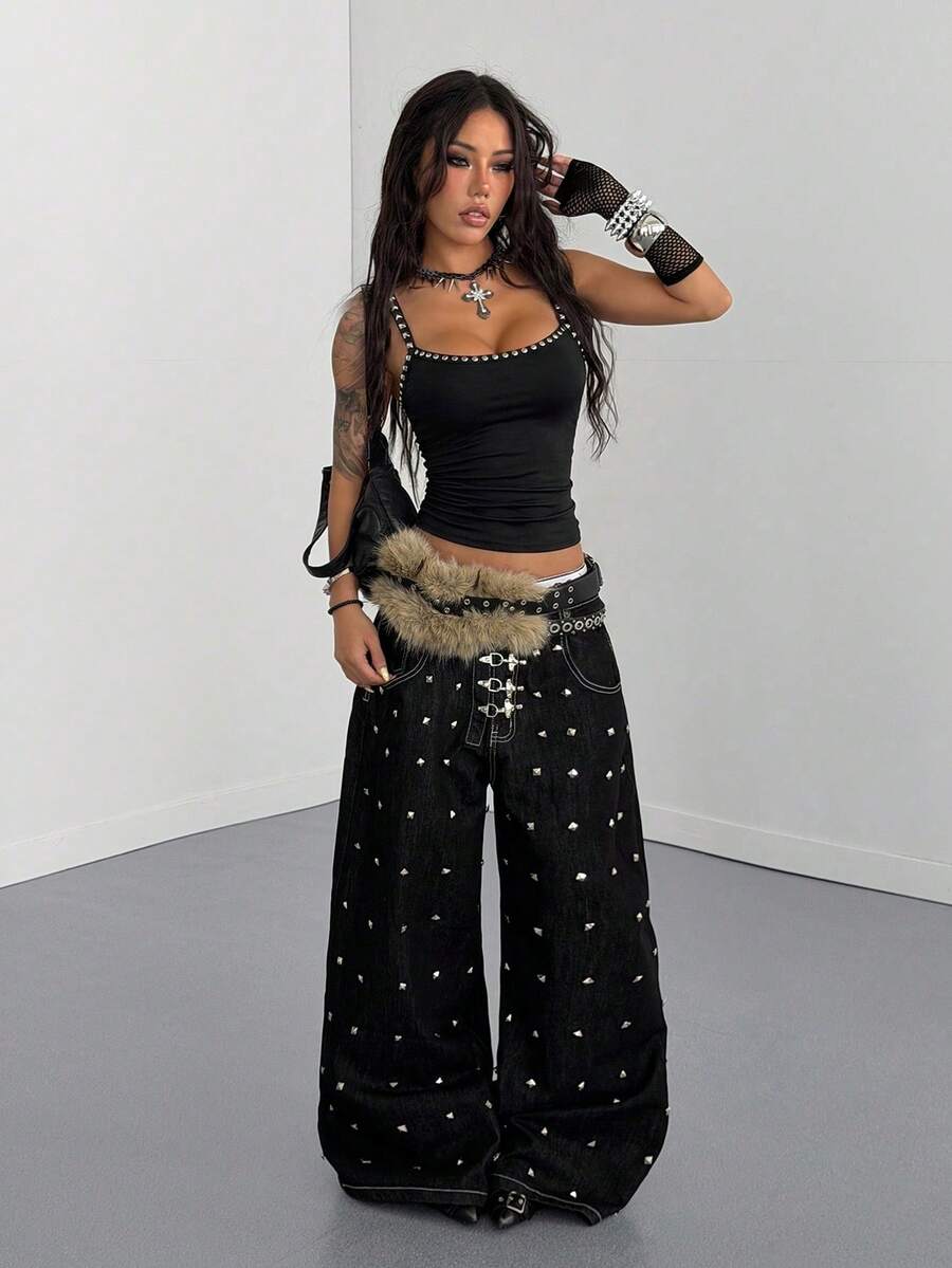 Streetwear Crni Top  Uski Kroj