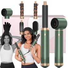UKLISS 5-In-1 Professional Styling Brush Set (Hot Air Brush + Straightening Brush + Auto Curling Iron)