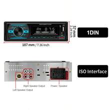 1 Din Car Radio Stereo Bluetooth MP3 Player FM Radio, 7 Color Options With Remote Control, AUX/USB/TF Card Slot, Car Mounting Kit