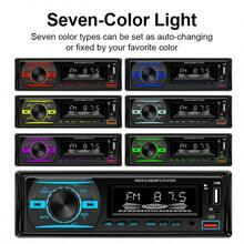 1 Din Car Radio Stereo Bluetooth MP3 Player FM Radio, 7 Color Options With Remote Control, AUX/USB/TF Card Slot, Car Mounting Kit