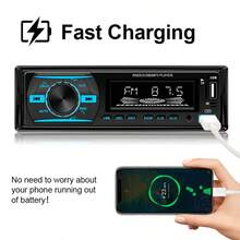 1 Din Car Radio Stereo Bluetooth MP3 Player FM Radio, 7 Color Options With Remote Control, AUX/USB/TF Card Slot, Car Mounting Kit