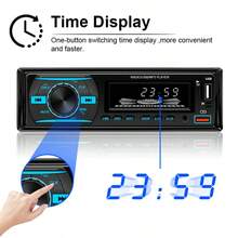 1 Din Car Radio Stereo Bluetooth MP3 Player FM Radio, 7 Color Options With Remote Control, AUX/USB/TF Card Slot, Car Mounting Kit