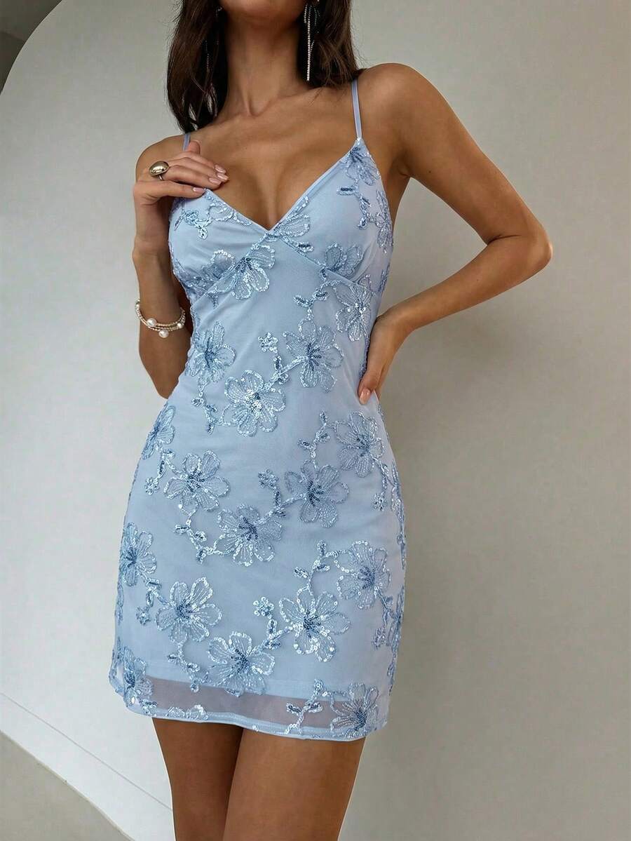 Ženska Elegantna Mini Haljina sa Dubokim V-Izrezom